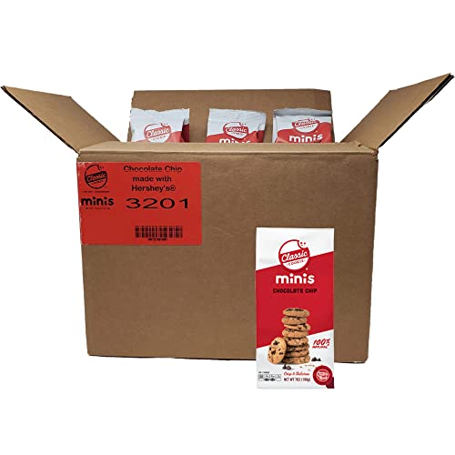 Hershey's® Chocolate Chip Classic Cookie Minis - Crispy Chocolate Chip Cookies, 16 Bags (7 oz Each) - Bulk Snacks for Office, Parties & School Lunch Boxes