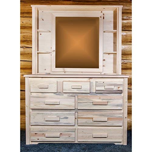 Montana Woodworks 9-Drawer Unfinished Dresser - Homestead Collection - Perfect for Bedroom, Living Room & Home Office Storage