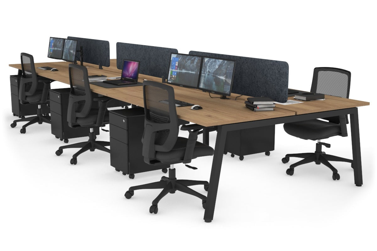 Quadro 6-Person Office Workstation Desk - 1800L x 800W with Cable Management Scallop | Modern Office Furniture for Team Collaboration & Workspace Organization
