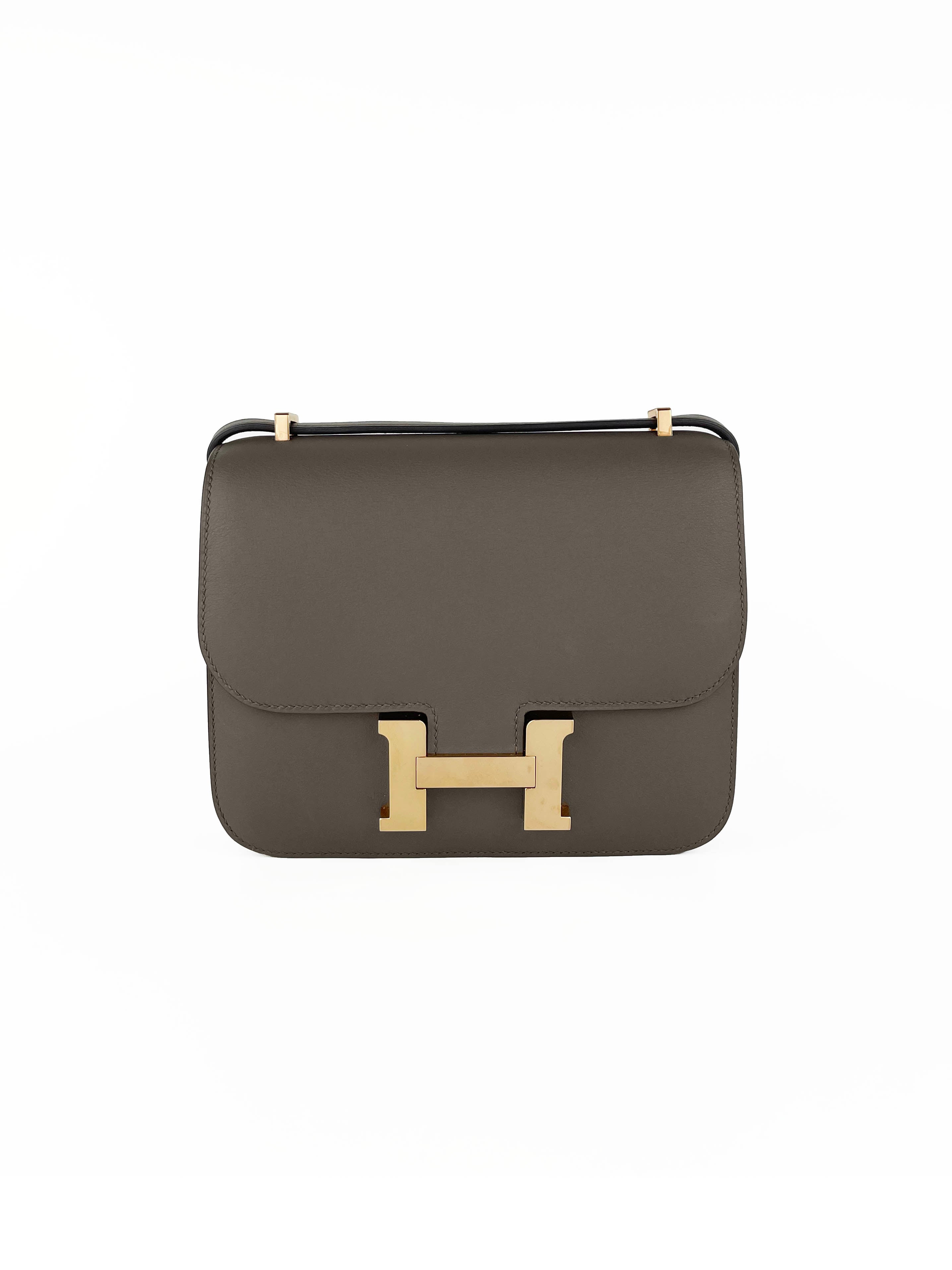 Hermes Gris Etain 8F Constance Mini Bag - Luxury Crossbody Bag for Women | Perfect for Date Night, Parties & Special Occasions