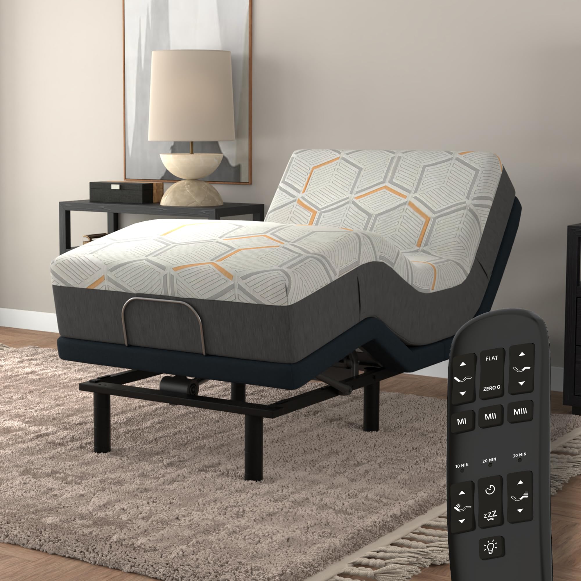 Blissful Nights e4 Twin XL Adjustable Bed Base Frame with 12