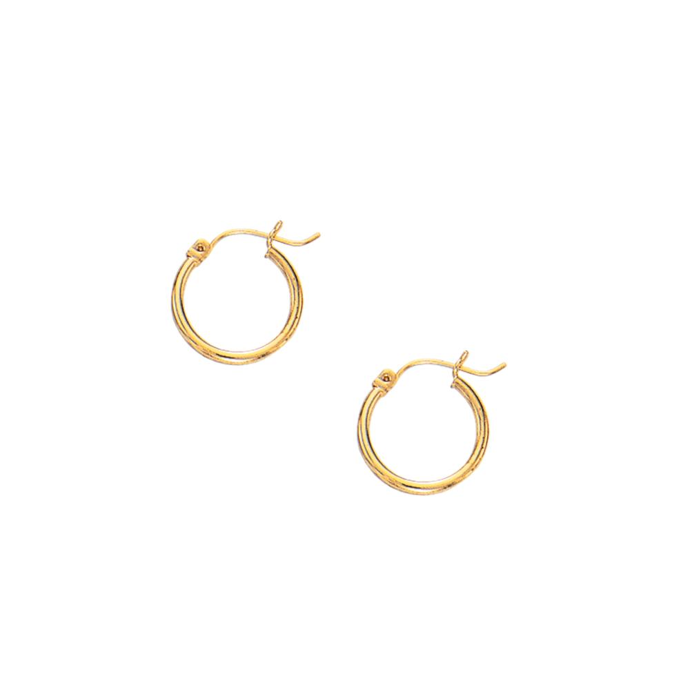 10K Gold 2x15mm Hoop Earrings for Women - Classic Small Gold Hoops - Dainty Everyday Jewelry - Perfect for Work, Date Night & Gifts