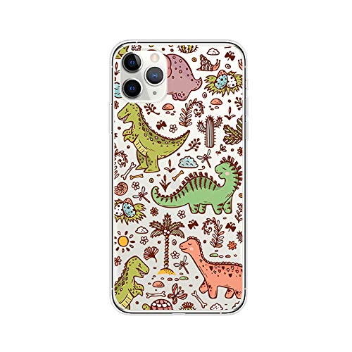 Blingy's iPhone 11 Pro Max Case 6.5 inch - Cute Dinosaur Pattern Clear TPU Protective Cover for iPhone 11 Pro Max (6.5