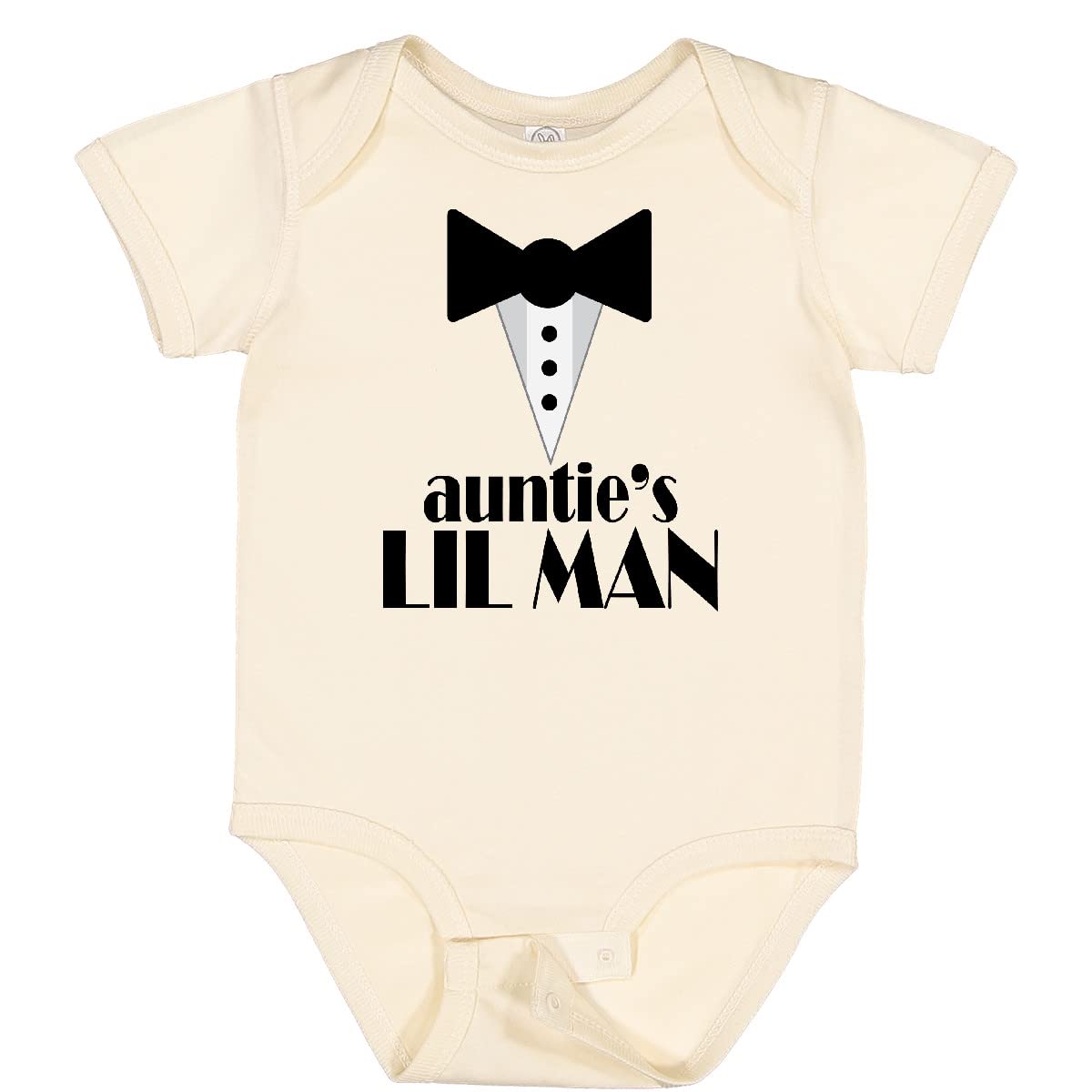 Inktastic Auntie's Lil Man Baby Bodysuit - Cute Infant Onesie for Boys - Perfect for Family Photos, Baby Showers & Everyday Wear