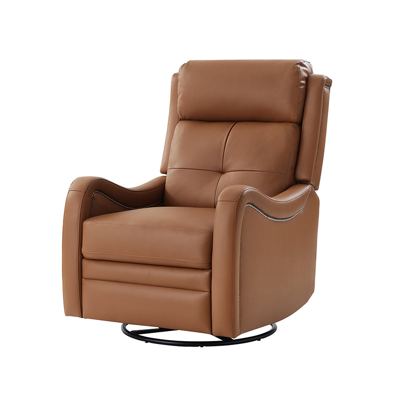 Amelia Genuine Leather Swivel Rocker Recliner Chair - Comfortable Living Room Furniture for Relaxing, Reading & Watching TV