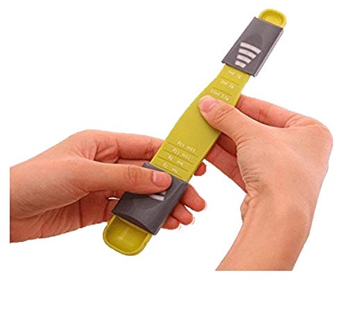 Double-End Plastic Measuring Spoon for Baking & Cooking - 1pc White/Green (Grams & ML) | Essential Kitchen Tool for Precise Measurements | Perfect for Home Bakers & Chefs