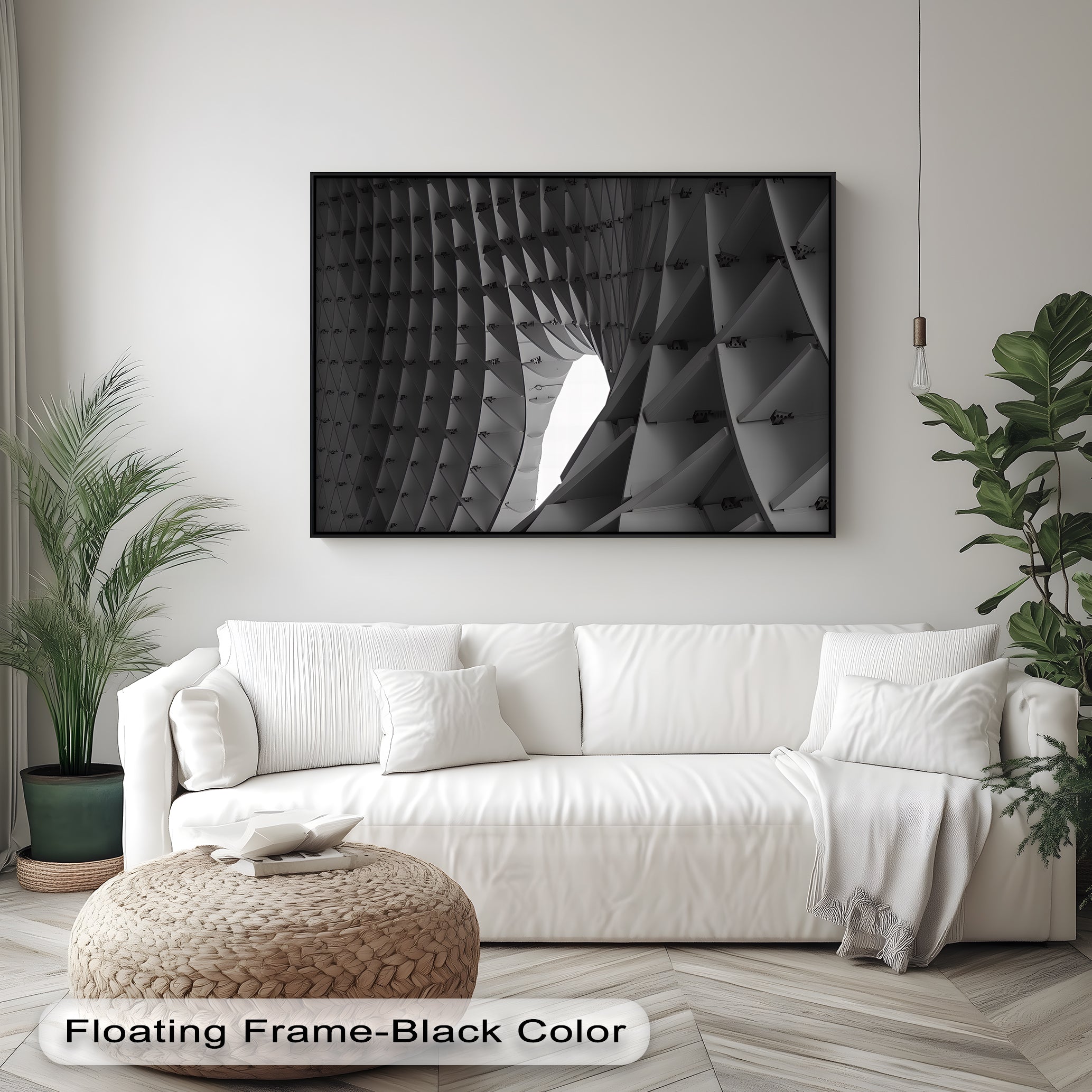 Abstract Structural Canvas Wall Art - Modern Geometric Home Decor for Living Room, Bedroom & Office | Framed Architectural Design Print