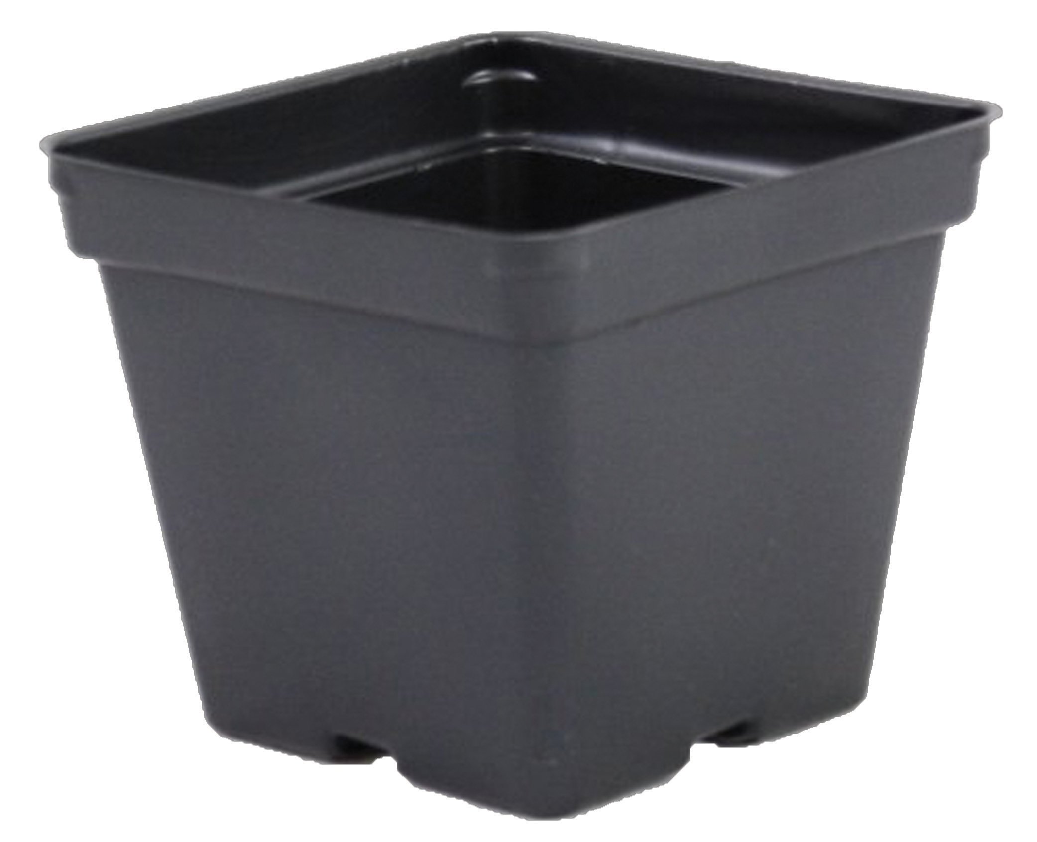 4.25 x 3.5 Inch Black Plastic Square Greenhouse Pots - Case of 375 - Durable Plant Containers for Seedlings, Herbs & Small Plants - Ideal for Indoor Gardening, Greenhouses & Hydroponics