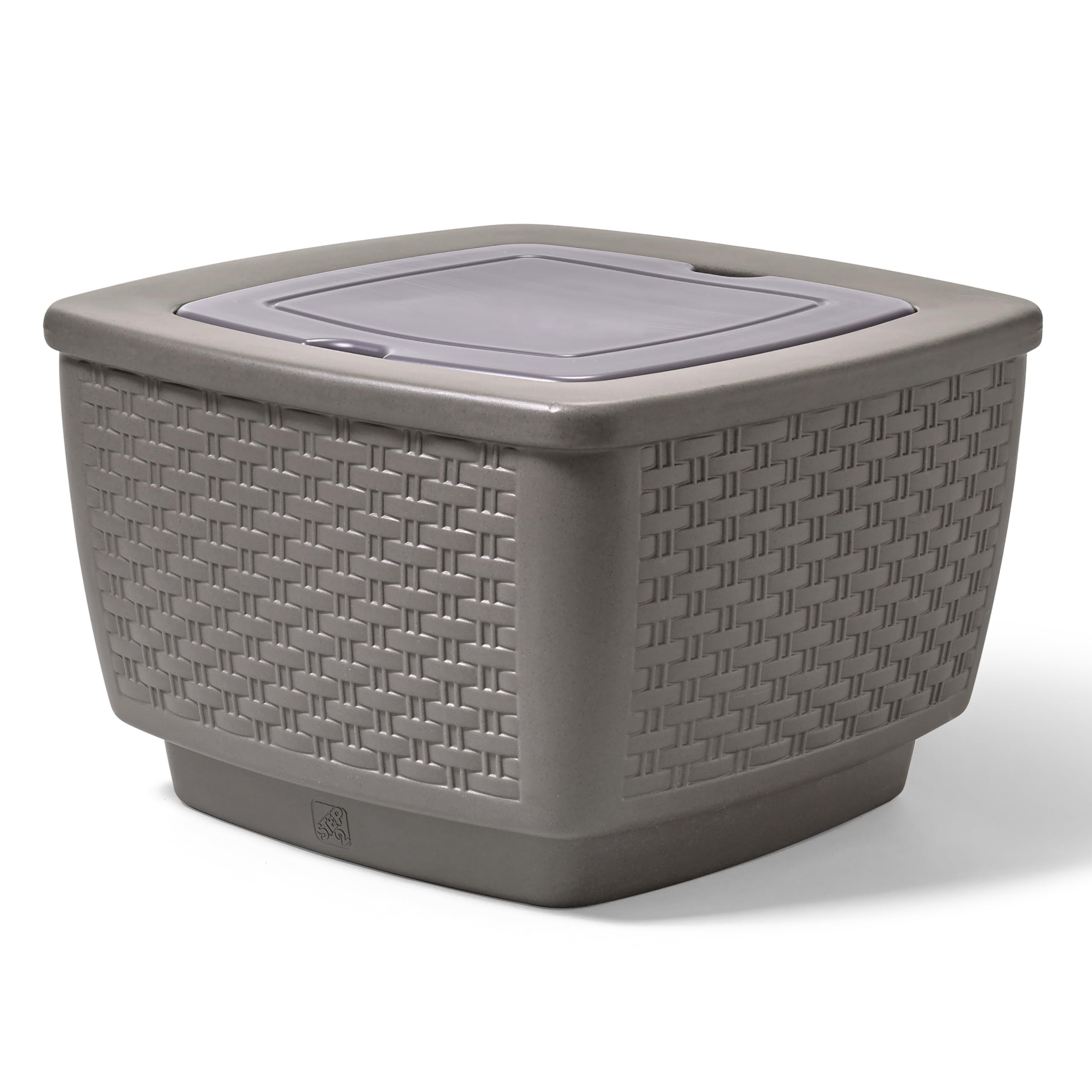 Step2 Just Chillin Patio Table with Ice Bin - Durable Waterproof Outdoor Furniture, Doubles as Cooler & Level Tabletop - Perfect for Backyard BBQs, Pool Parties & Patio Relaxation (Gray)