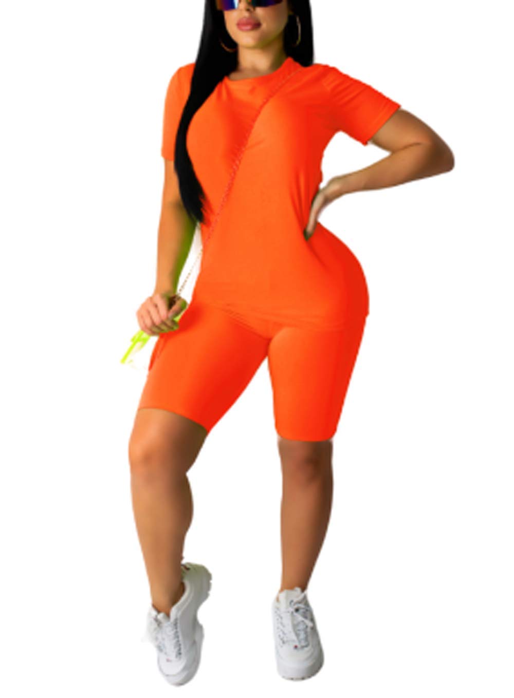 Women's Tie Dye 2-Piece Athletic Outfit - Breathable Summer Tracksuit Set with T-Shirt & Shorts for Yoga, Running, Gym Workouts and Casual Wear