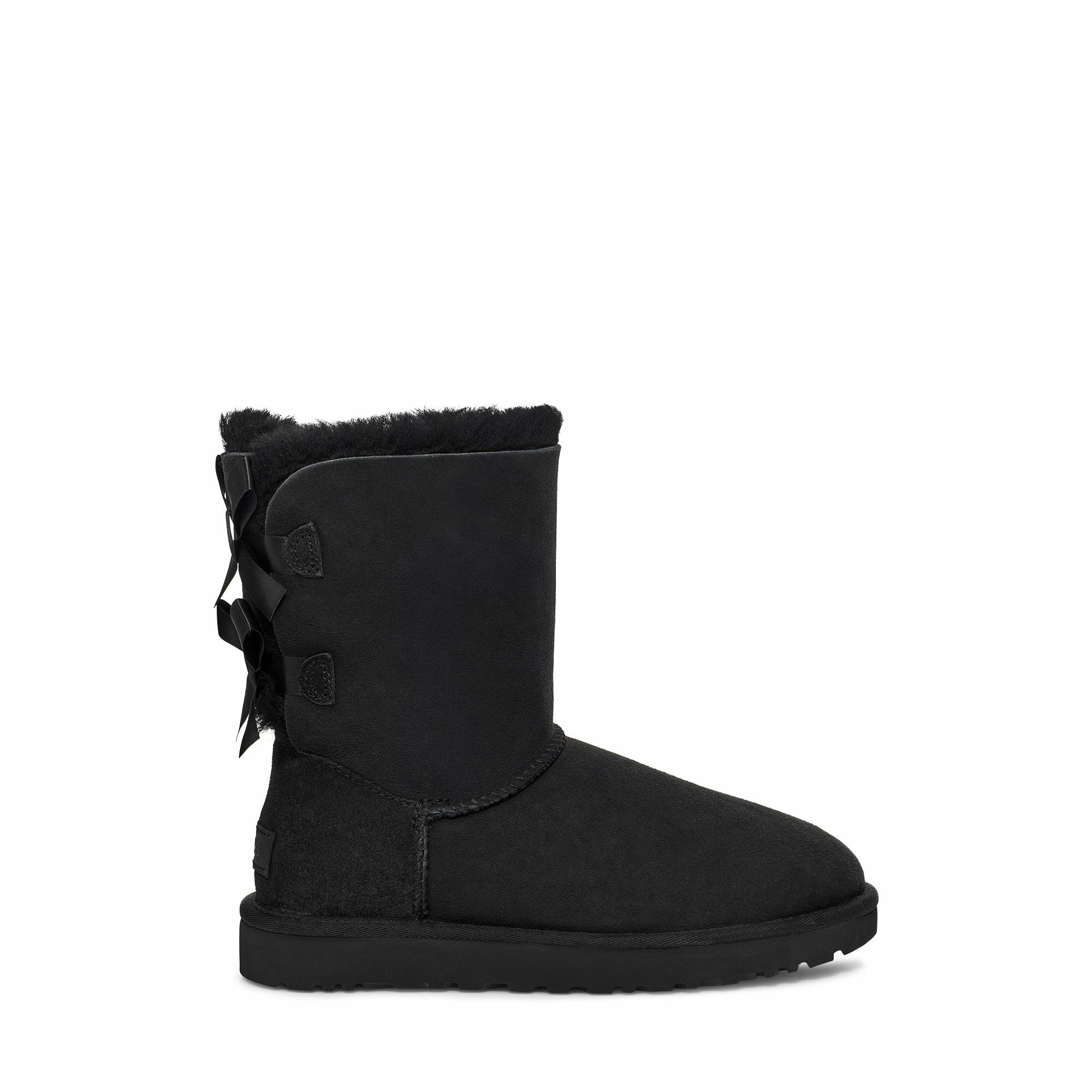 UGG Women's Bailey Bow II Boots - Black Winter Snow Boots for Women, Comfortable & Warm Fur Lined Booties for Cold Weather, Casual Outfits & Outdoor Activities