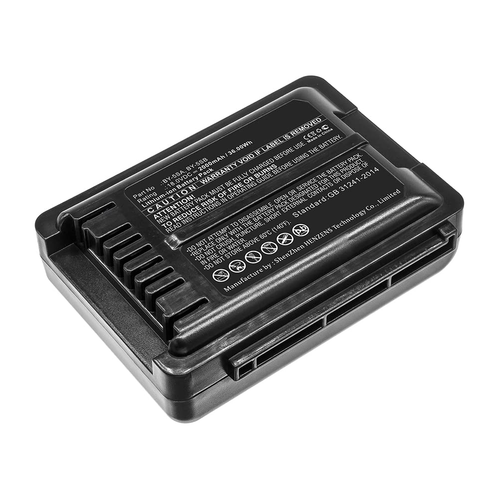 Synergy Digital 18V 2000mAh Li-ion Vacuum Cleaner Battery - Compatible with Sharp EC-A1R, Replacement for Sharp BY-5SA BY-5SB - Ultra High Capacity for Powerful Cleaning - Perfect for Home, Office & Car Vacuuming