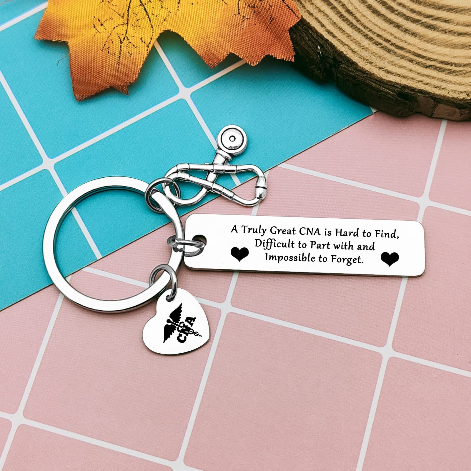 24 PCS Certified Nursing Assistant (CNA) Gift Keychains - Nurse Graduation, Nurse Day, Nursing School Student, Nurse Appreciation Gifts - Perfect for CNA Week, Christmas, Birthday - Silver Small Keychains for Healthcare Professionals