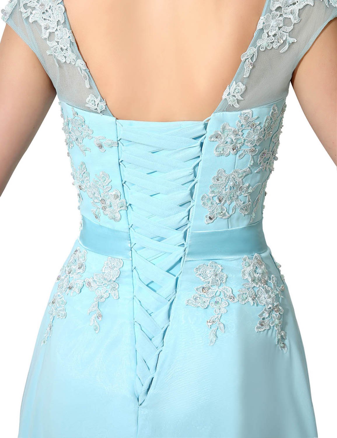 Sarahbridal Women's Elegant Tulle Applique Prom Dress 2024 - Long Formal Evening Gown with Floral Embroidery for Homecoming, Ball, Wedding Guest & Special Occasions