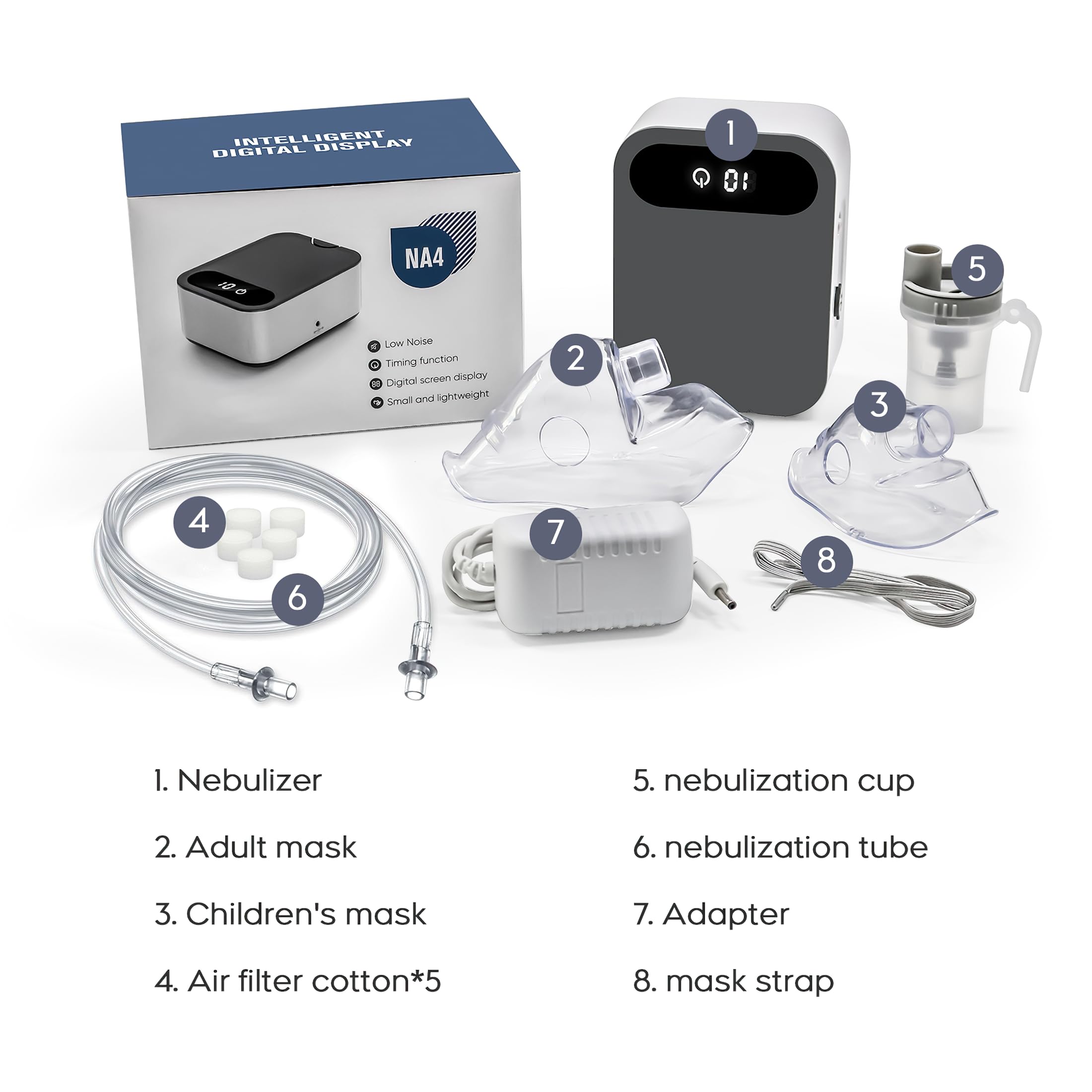Portable Nebulizer Machine for Adults & Kids - Ochsner Connected Breathing Treatment with Mouthpiece & Mask - Perfect for Travel, Asthma, and Allergies Relief at Home or On-the-Go