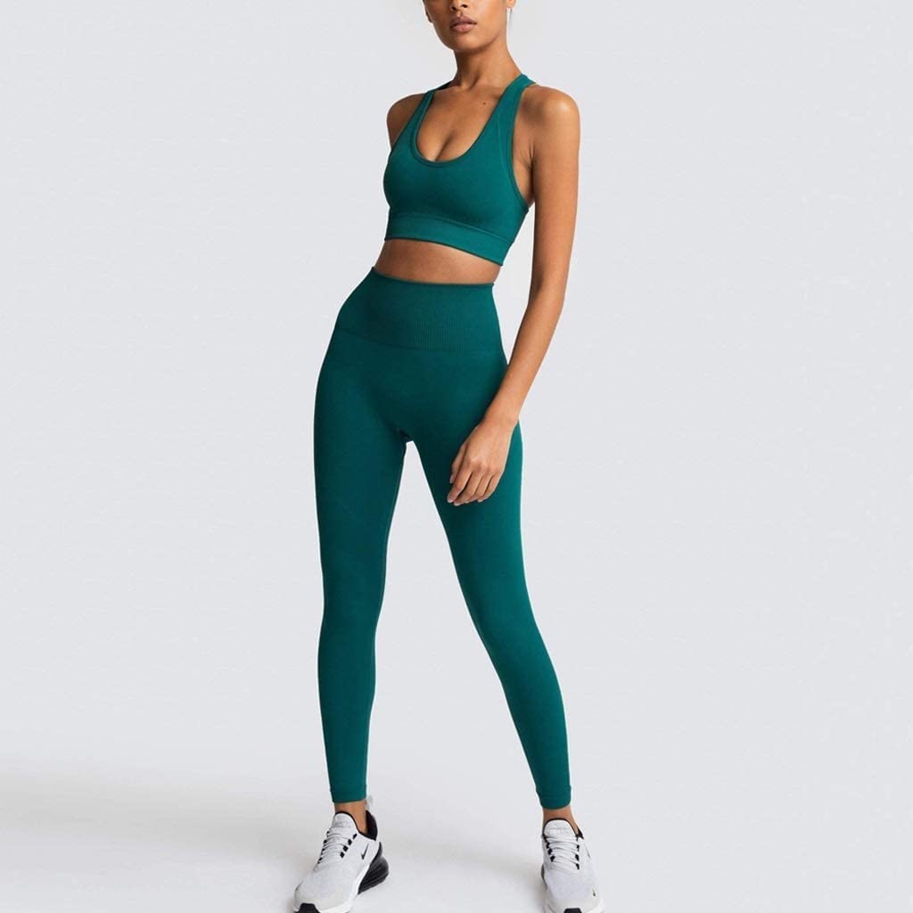 Women's Yoga Wear Sets - Sports Bra & High Waist Leggings Fitness Outfit for Gym, Running & Workouts | Comfortable & Breathable Activewear (Size M) | Perfect for Yoga, Pilates & Home Exercises