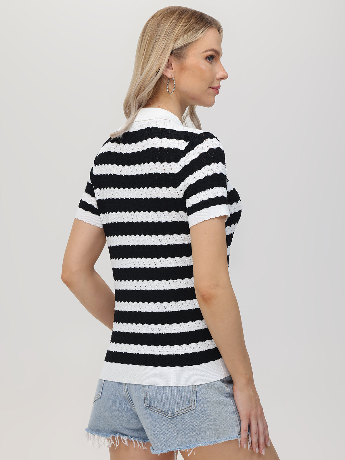 Lucille: Stylish Stripe Polo Sweater for Women | Casual & Office Wear | Perfect for Fall & Winter Outfits