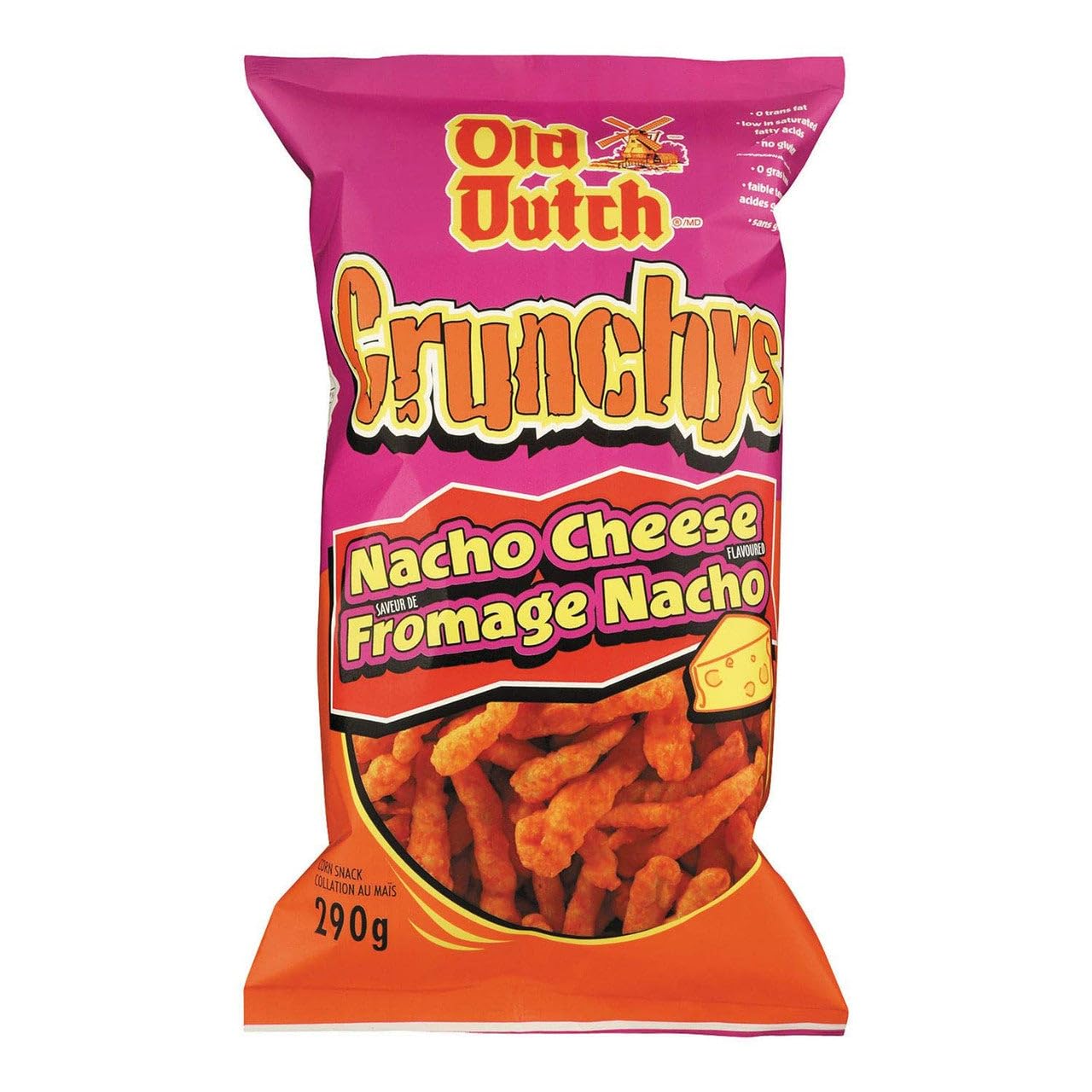 Old Dutch Crunchy Nacho Cheese Corn Snacks - 10.2 oz (290g) | Imported from Canada | Perfect for Parties, Movie Nights & Snacking