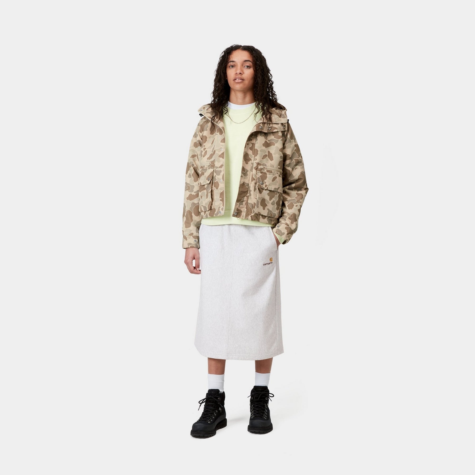 American Script Sweat Skirt | Ash Heather | Comfortable Casual Wear for Women | Perfect for Lounging, Running Errands & Weekend Outings
