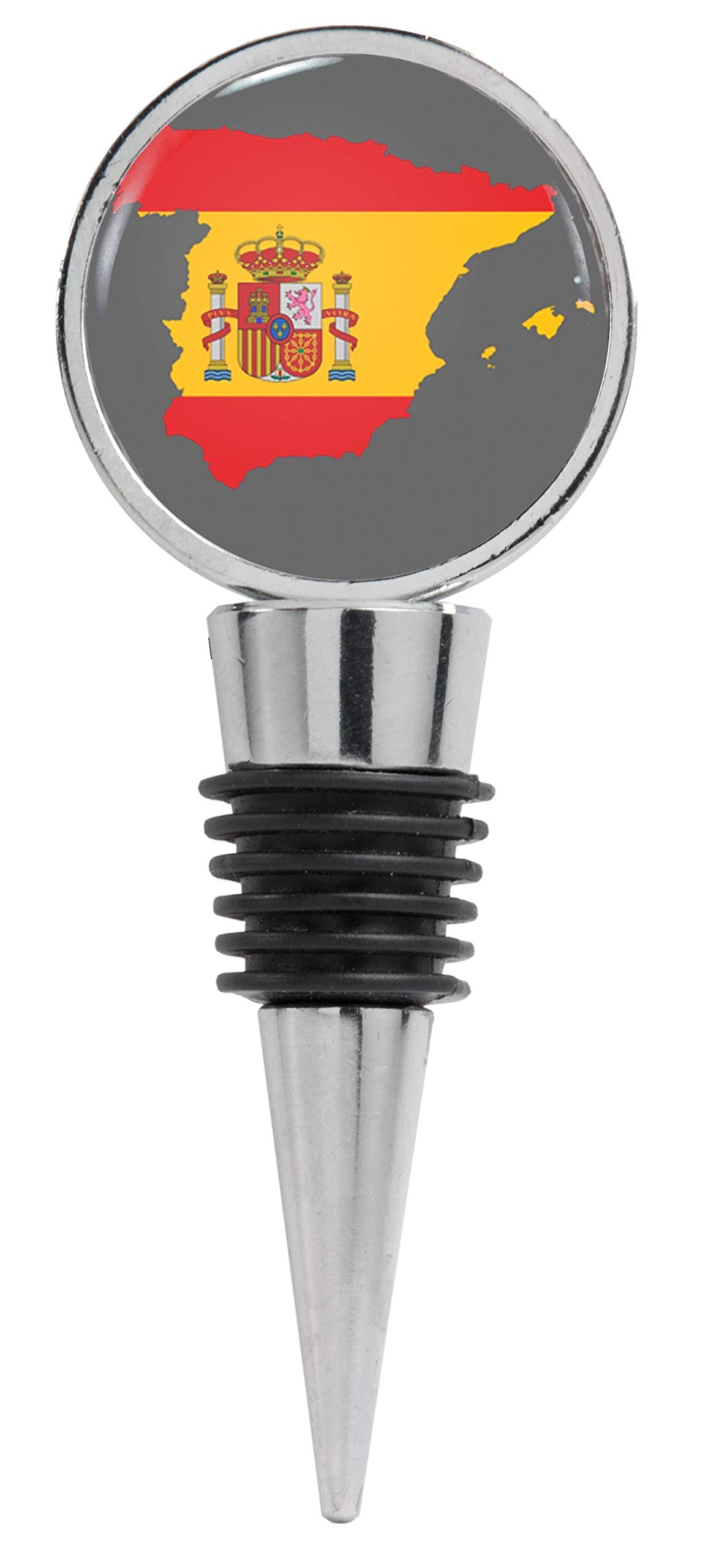 Spain Country Flag Wine Stopper - Cork Bottle Stopper with Spanish Flag Design - Perfect for Wine Lovers, Gifts & Home Bar Accessories
