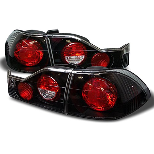 AKKON Black Bezel Rear Tail Lights for Honda Accord 4-Door Sedan - Brake & Turn Signal Lamps (Driver & Passenger Side) | Perfect for Night Driving & Car Customization