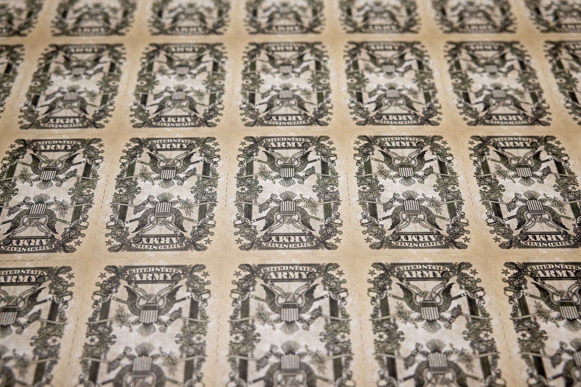 Original US Army Uncut Currency Sheet - Authentic Collectible Military Money for Display, Gifts & Historical Collections