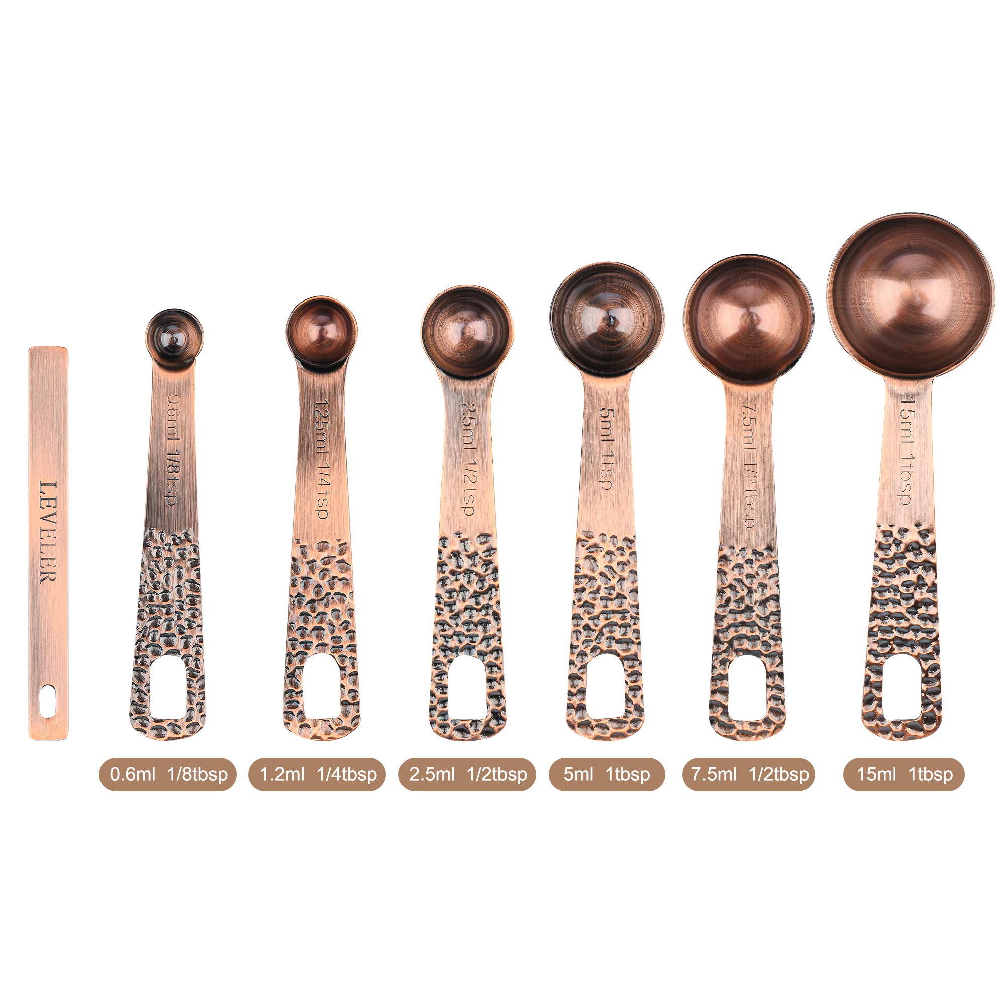 Premium 12-Piece Copper Measuring Cups and Spoons Set - Stainless Steel Kitchen Baking Tools for Dry & Liquid Ingredients (5 Cups, 6 Spoons + Leveler) | Perfect for Home Bakers, Cooking Enthusiasts & Professional Chefs