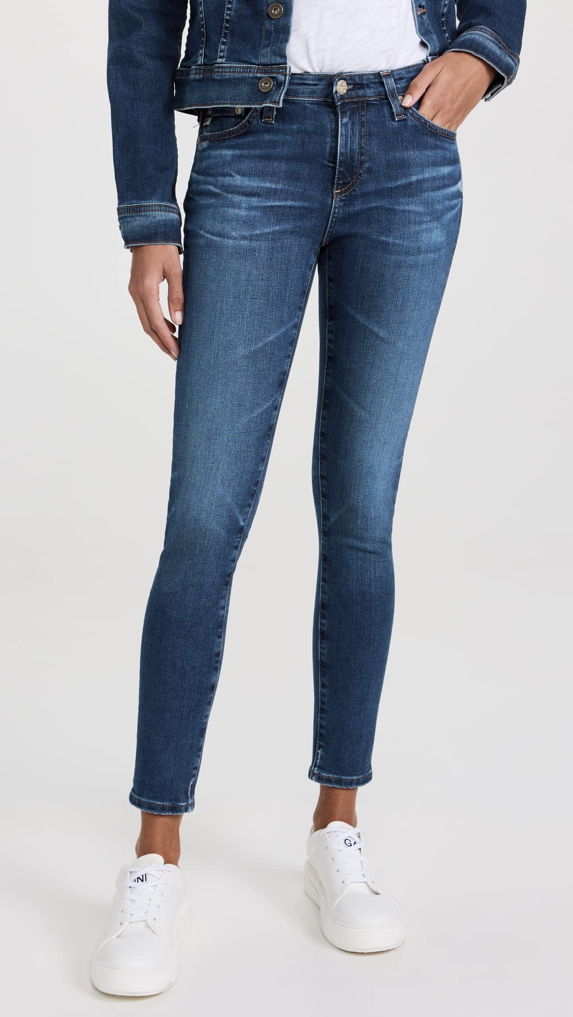 AG Adriano Goldschmied Women's High Waist Ankle Jeans - Stretch Denim Leggings for Everyday Comfort | Perfect for Work, Casual Outfits & Travel
