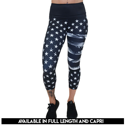 Stars & Stripes Leggings - Patriotic American Flag Yoga Pants for Women - Perfect for 4th of July, Workouts & Casual Wear