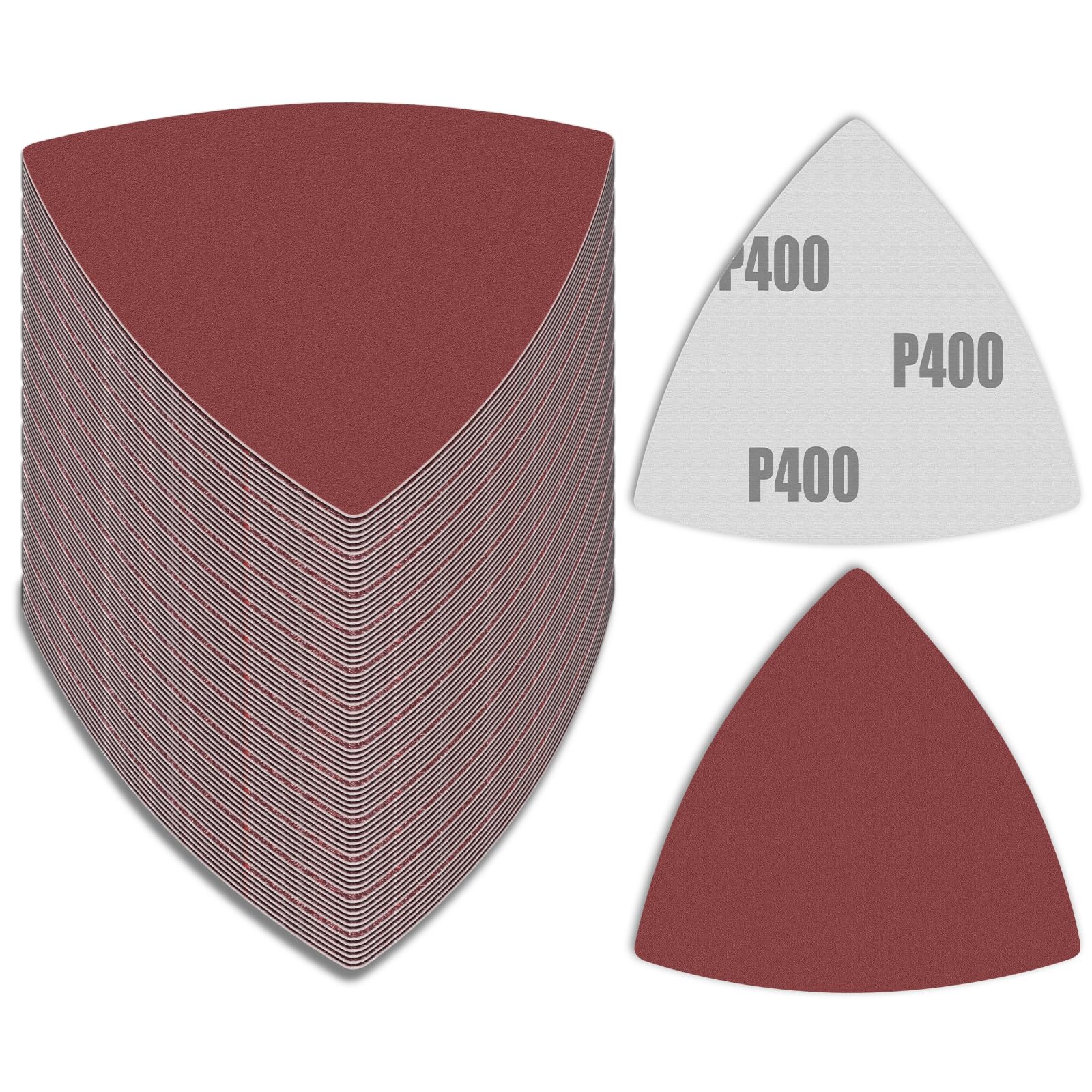120 Pcs 400 Grit Triangle Sanding Pads - Aluminum Oxide Multi-Tool Sandpaper for 3-1/8