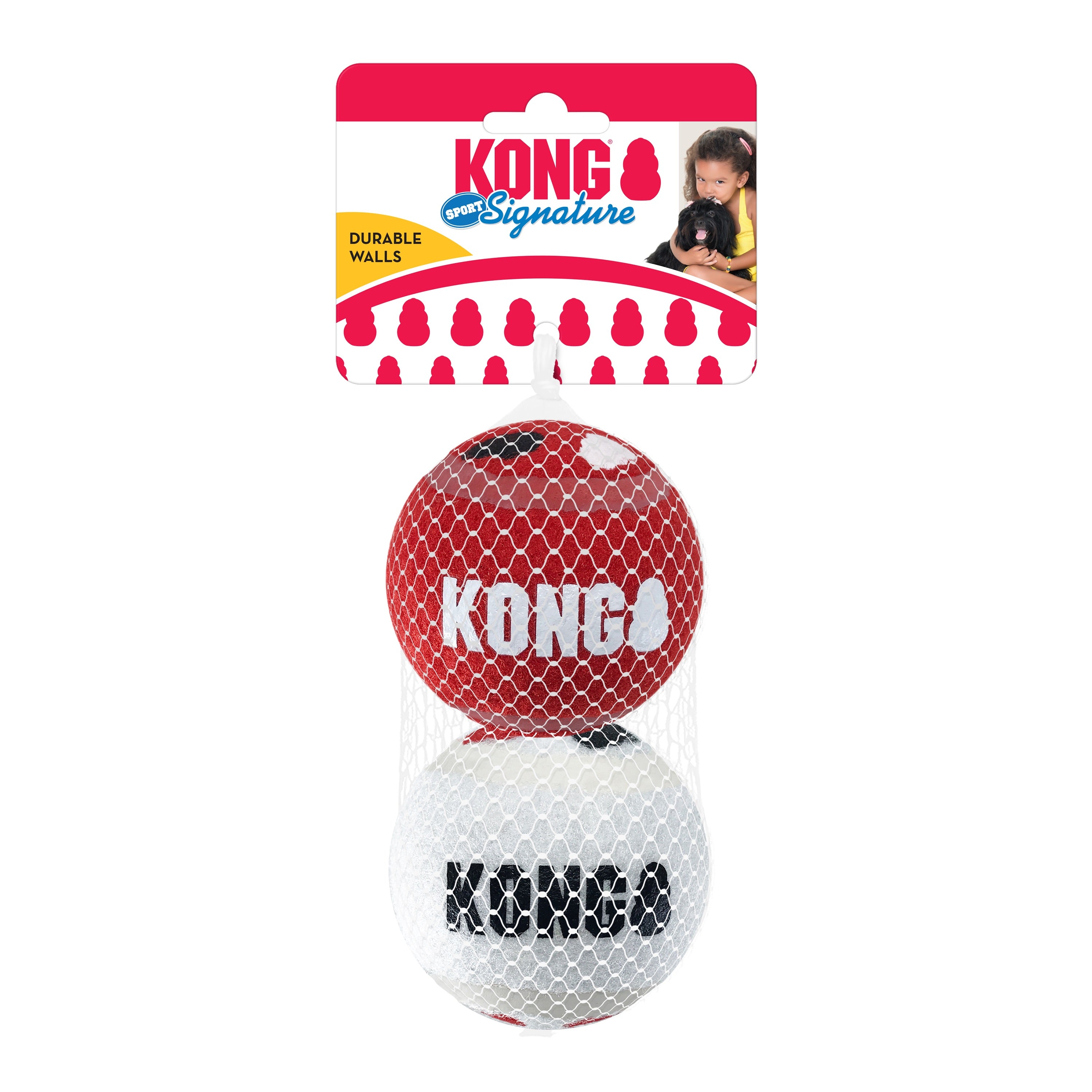 Kong Signature Sport Balls - Durable Dog Chew Toys for Aggressive Chewers, Tennis Ball Alternative for Fetch & Training - Perfect for Outdoor Play, Backyard Fun & Interactive Dog Games