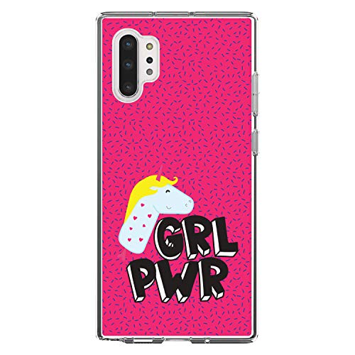 Girl Power - GRL PWR - Unicorn Pink Background On Clear Case