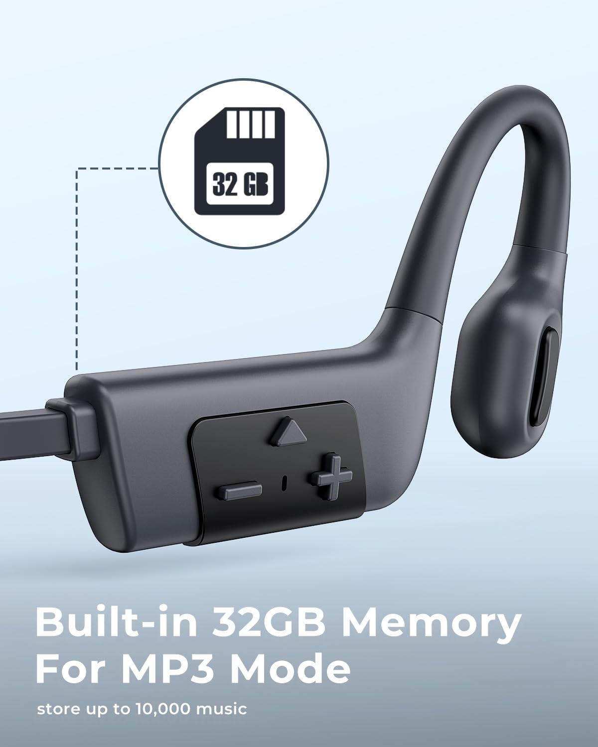 Bone Conduction Headphones for Swimming - IP68 Waterproof Wireless Bluetooth 5.3 Headset with 32GB MP3 Player | Open Ear Sports Earphones for Swimming, Running, Cycling & Workout | Perfect for Pool, Gym & Outdoor Activities