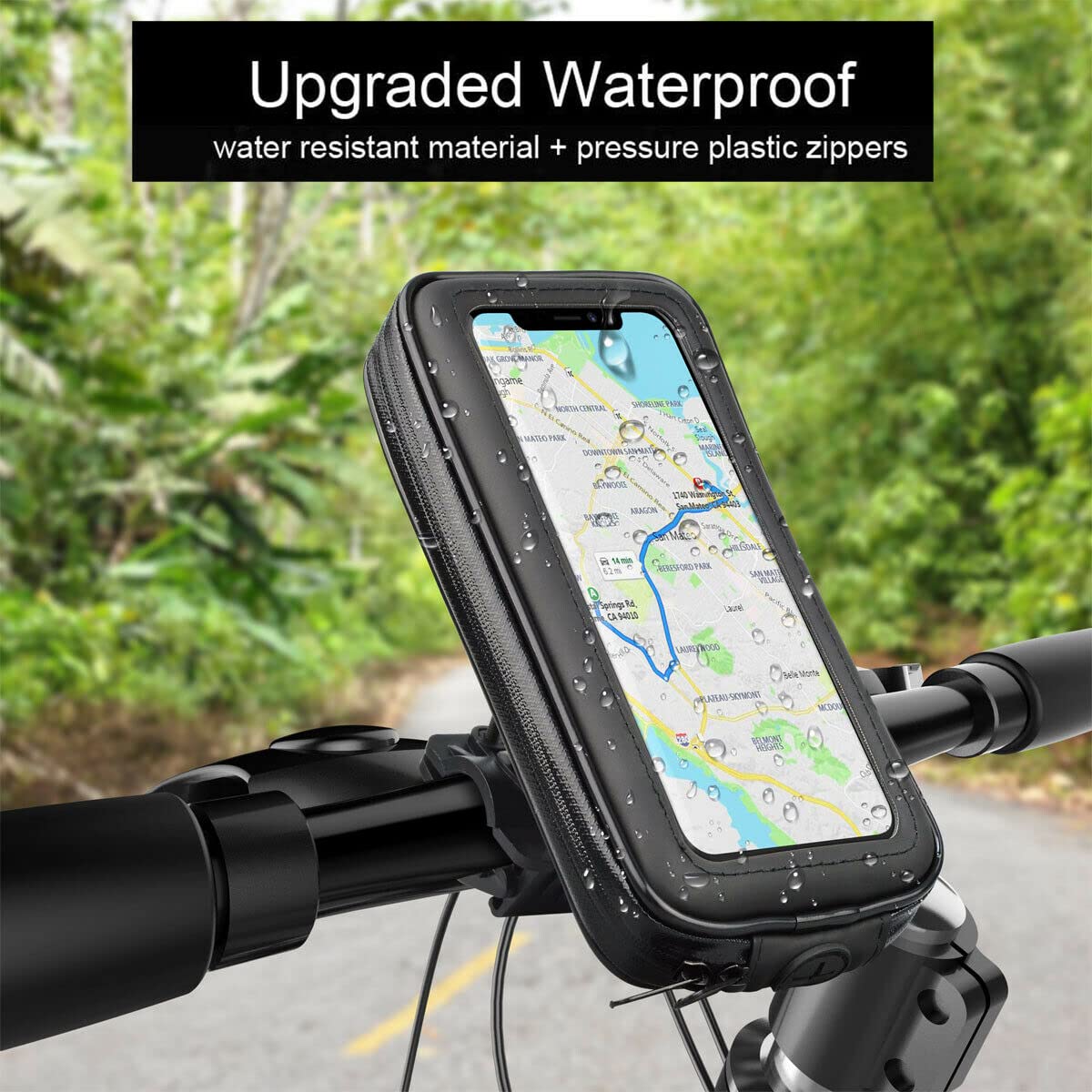 Waterproof Bike Phone Holder - Universal Motorcycle & Bicycle Handlebar Mount for iPhone 13/12, Samsung & Android Phones - Perfect for Cycling, Commuting & Outdoor Adventures