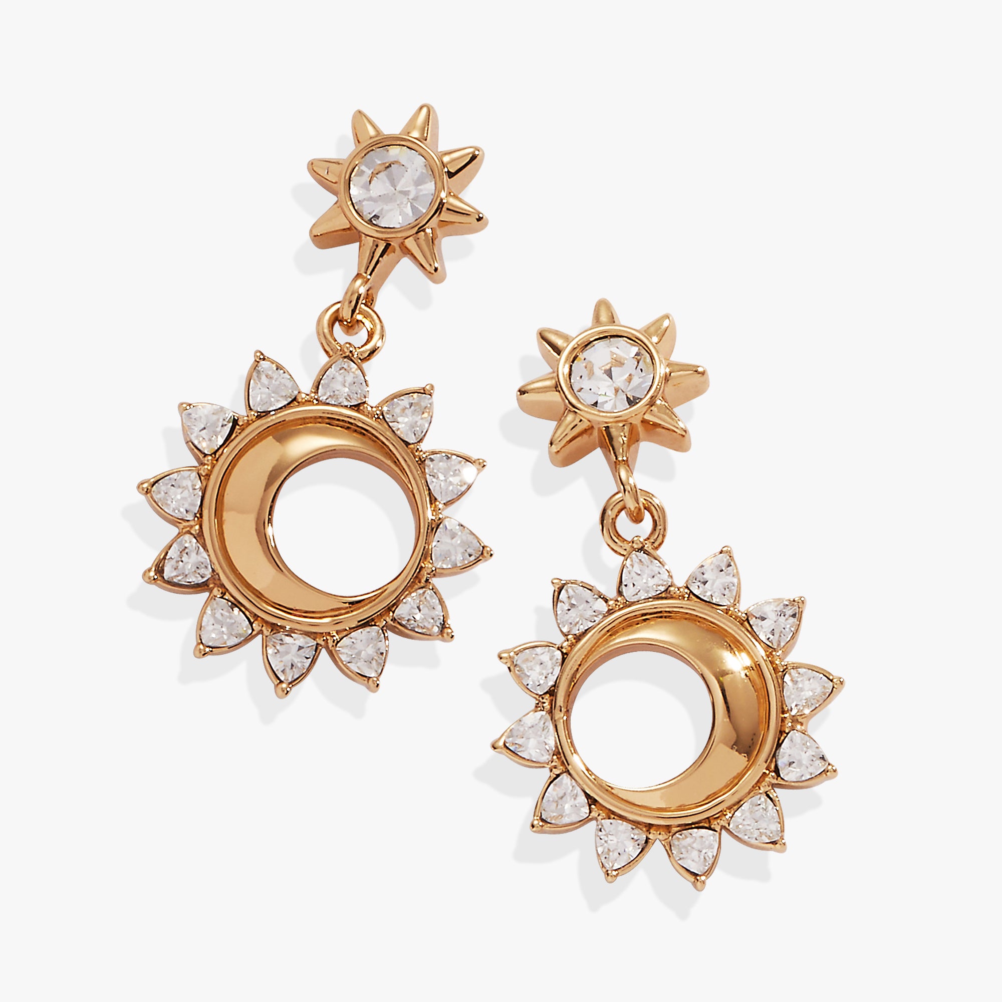 Crystal Celestial Drop Earrings for Women - Elegant Star & Moon Dangle Earrings - Perfect for Evening Parties, Weddings & Special Occasions