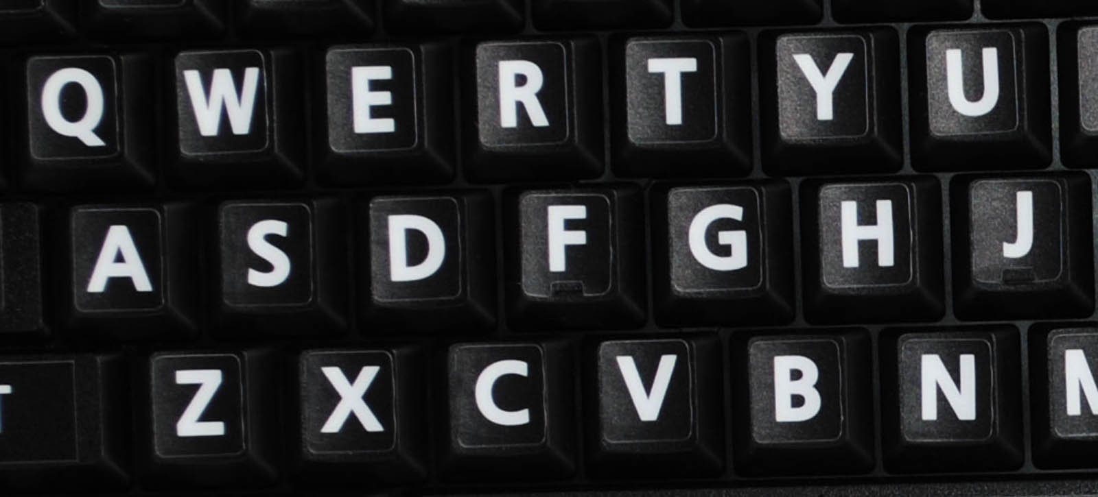 English US Large Lettering (Upper CASE) Keyboard Stickers - Non-Transparent Black Background for PC, Laptop & Computer Keyboards | Perfect for Typing, Coding & Office Work