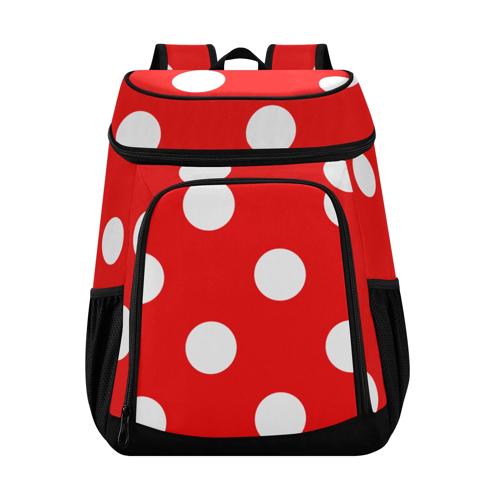 Insulated Cooler Backpack with Red Print - Waterproof & Leakproof Lunch Bag for 36 Cans (13×7.9×16.9 inch) - Perfect for Picnic, Hiking, Camping & Outdoor Adventures