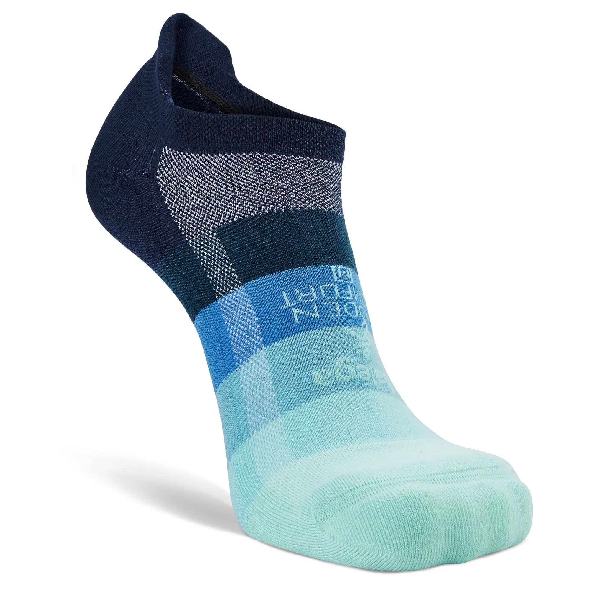 Hidden Comfort Running Socks for Men & Women - Moisture Wicking Cushioned Athletic Socks (Legion Blue/Light Aqua) - Perfect for Jogging, Gym Workouts & Marathon Training