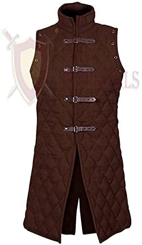 Medieval Gambeson Jacket Vest - Thick Padded Sleeveless Aketon Armor Coat | 100% Cotton Fabric | Perfect for SCA, LARP, Renaissance Fairs & Historical Reenactments
