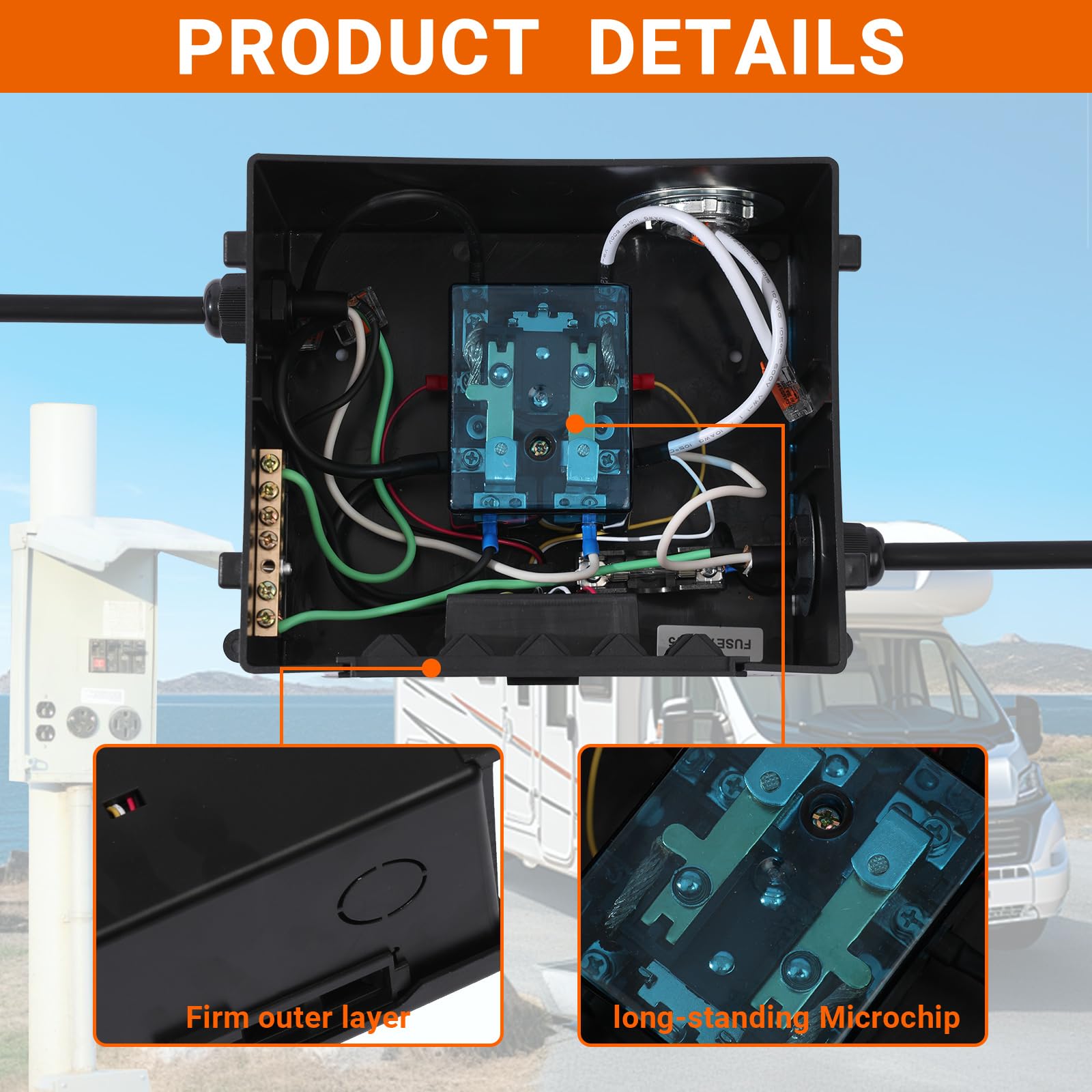 30 Amp Automatic Transfer Switch for RV & Speedboats - 120VAC Prewired Quick Connect Power Switch (Black) - Perfect for Camping, Boating & Emergency Power Backup
