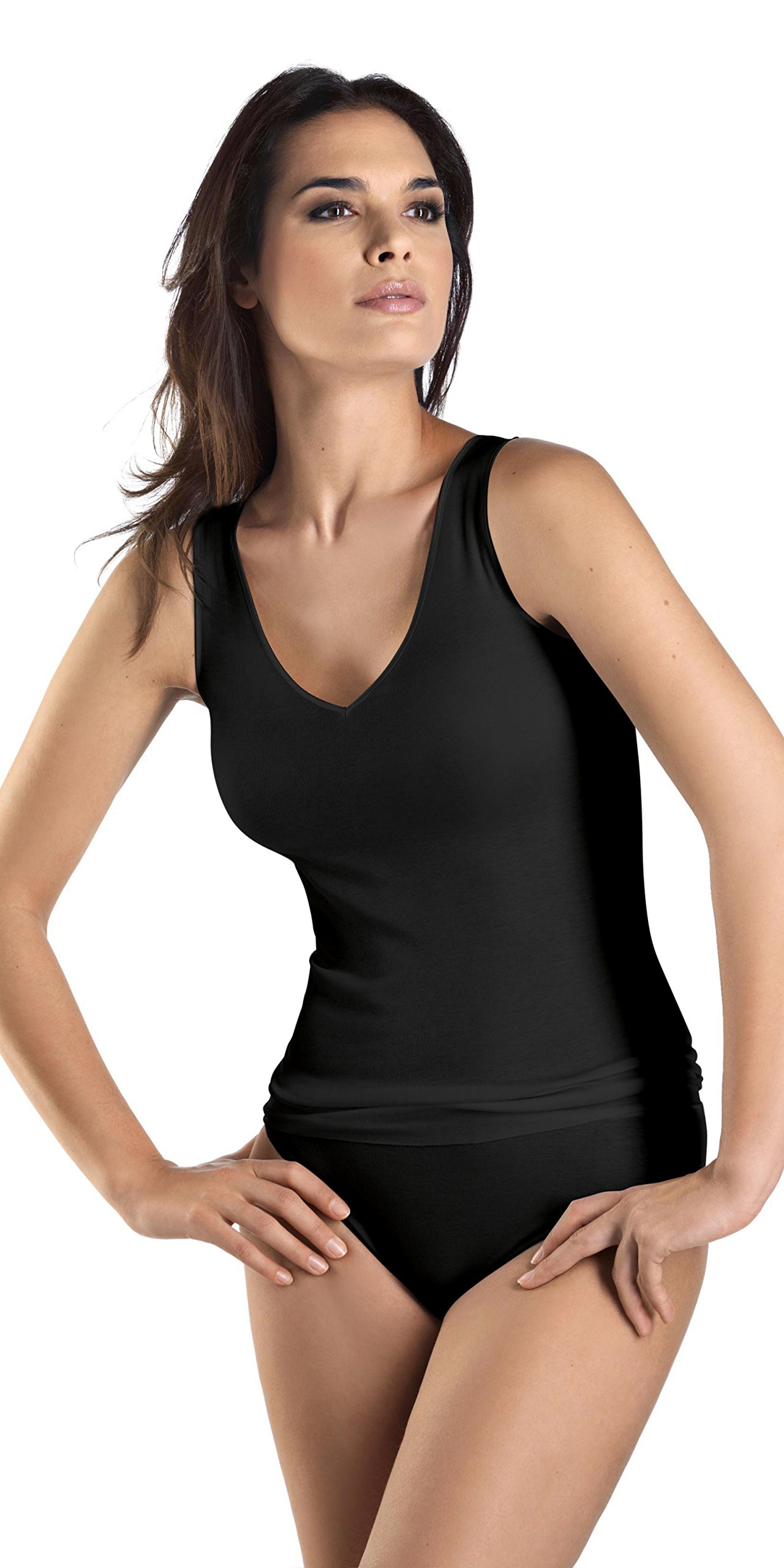 Hanro Women's V-Neck Tank Top - Soft Cotton Camisole for Layering, Sleep & Casual Wear - Breathable Summer Essentials