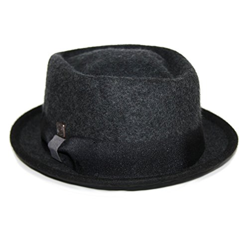 Men's Wool Felt Diamond Crown Porkpie Hat - Stylish Casual Wear