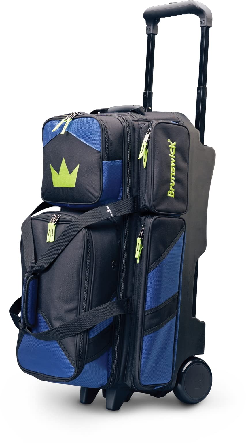 Brunswick Quest Triple Roller Bowling Bag - Durable 3-Ball Rolling Bowling Bag with Wheels for Easy Transport | Perfect for League Play, Tournaments & Practice Sessions