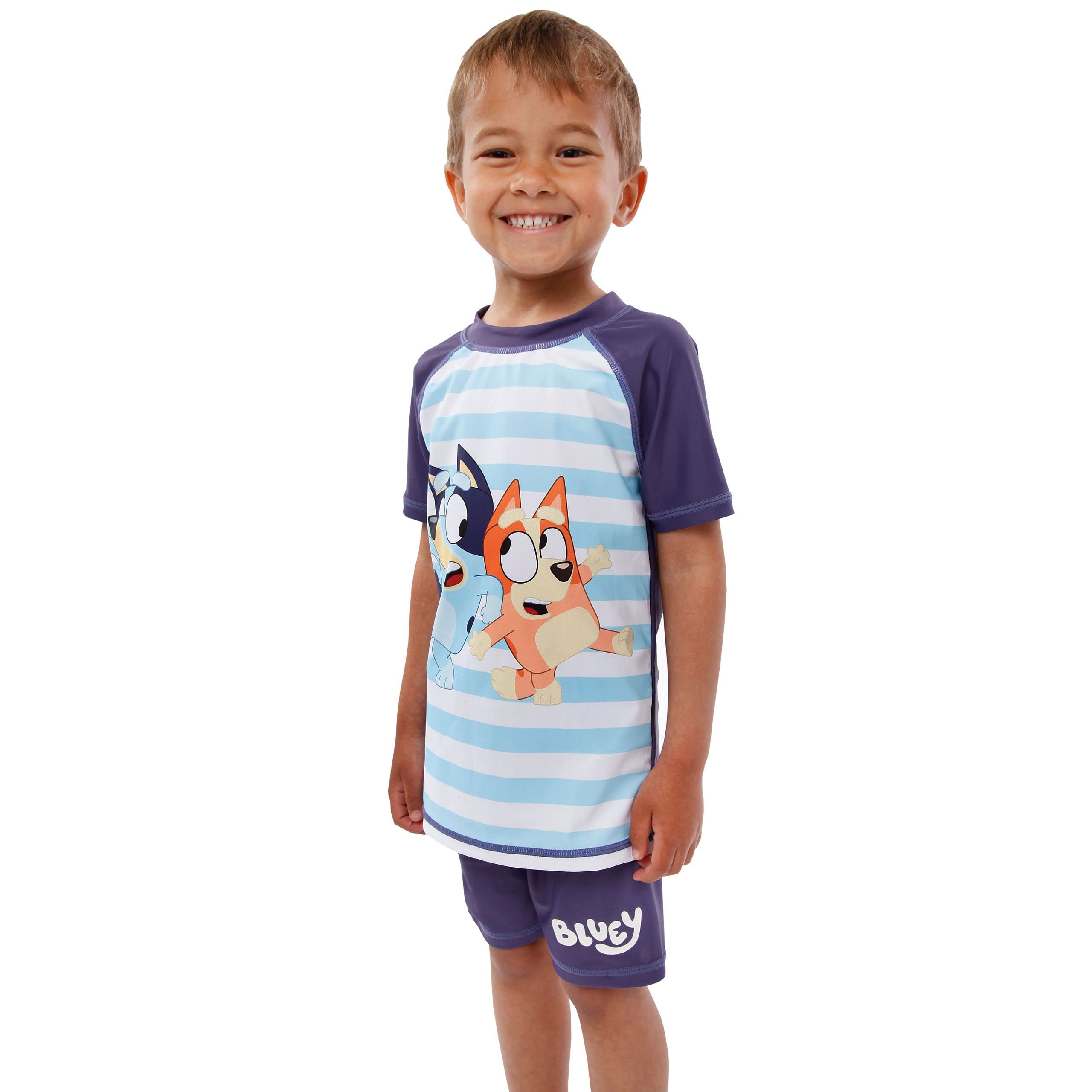 Bluey Boys 2-Piece Swim Set - Kids Swimming Costume for Beach, Pool, and Summer Water Fun