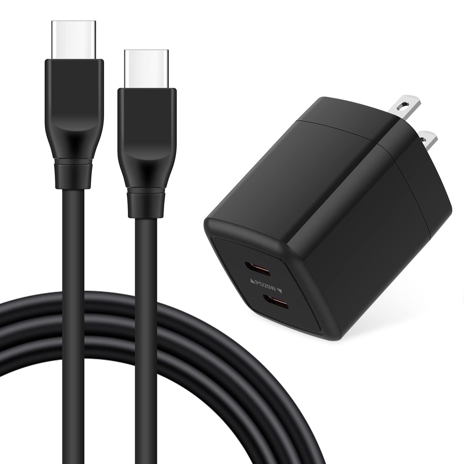 40W Fast USB C Wall Charger PD Power Adapter with 6ft Type C Cable - Compatible with Samsung Galaxy A14 5G/A54/A53/A13/A23/A03S/A51/A12/A32/A42/Z Flip 4/3/S23 Ultra/S22/S21/S20 FE & Google Pixel 7a/7/6 - Quick Charge for Home, Office & Travel