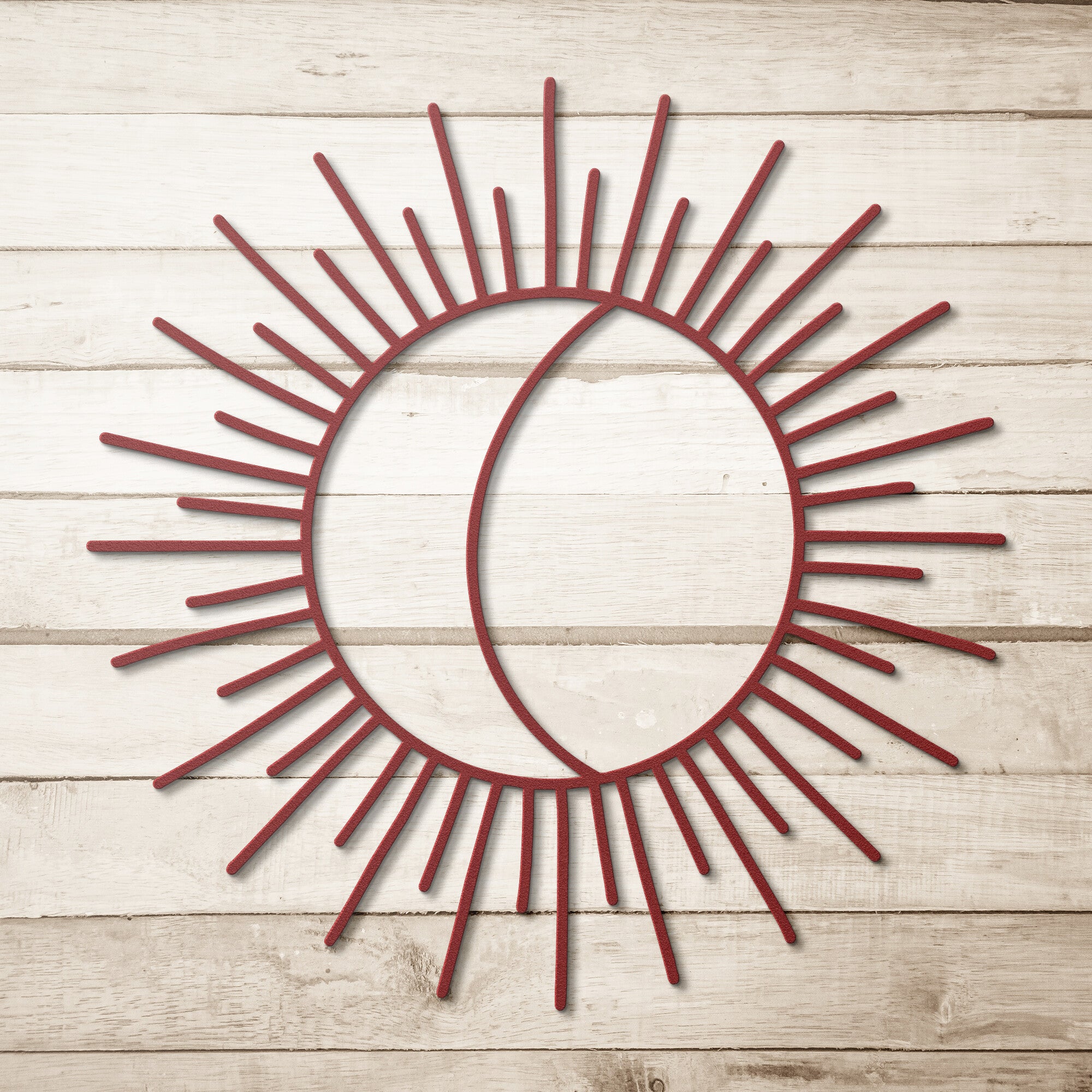 Sunburst Half Moon Steel Metal Wall Art Decor - Handmade Modern Geometric Wall Sculpture for Living Room, Bedroom & Office