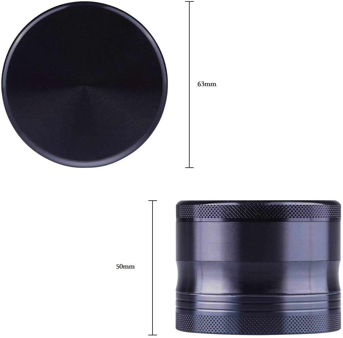 Premium 63mm 4-Layer Blue Herb Grinder with Clear Cover, Magnetic Lid, Pollen Scraper & Sifter - Portable Weed Grinder for Herbs, Spices & Tobacco - Perfect for Home Use, Travel & Outdoor Activities