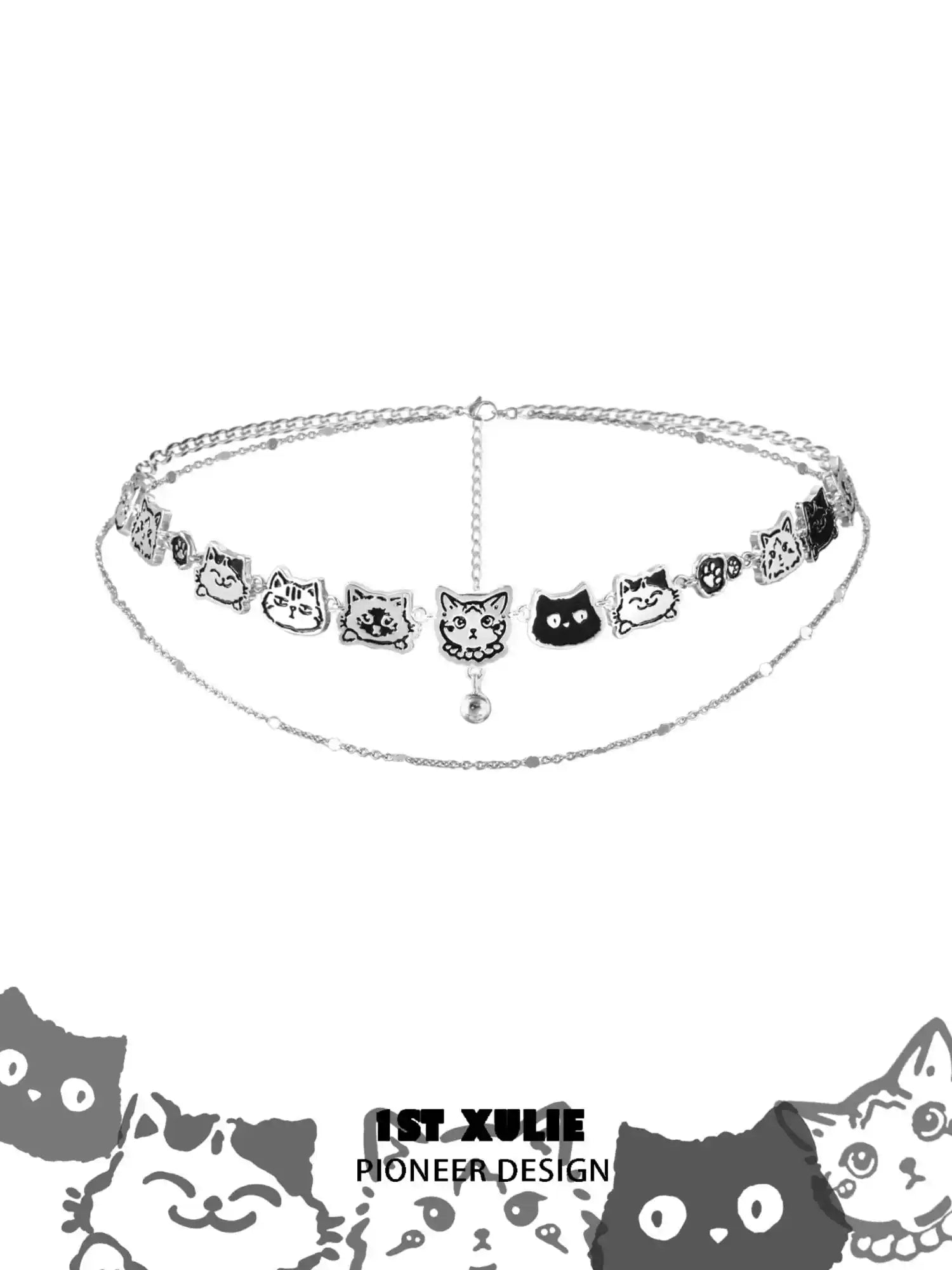 Graffiti Kitten 18K Gold Plated Necklace for Women - Dainty Cat Pendant Jewelry Gift for Her - Perfect for Birthday, Anniversary & Everyday Wear