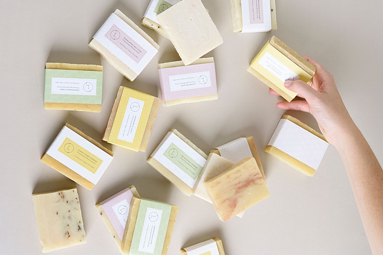 2-Pack Natural Cold Process Soap Bars with Essential Oils - Organic Handmade Soap for Sensitive Skin, Moisturizing & Gentle Cleansing - Perfect for Daily Use, Gifts & Spa Days