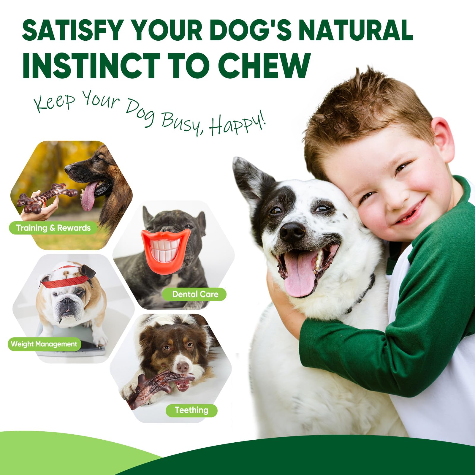 Durable 3-Pack Indestructible Dog Chew Toys for Aggressive Chewers - Nylon Tough Dog Bones with Bacon Flavor for Medium & Large Breeds - Perfect for Super Chewers & Playtime Fun